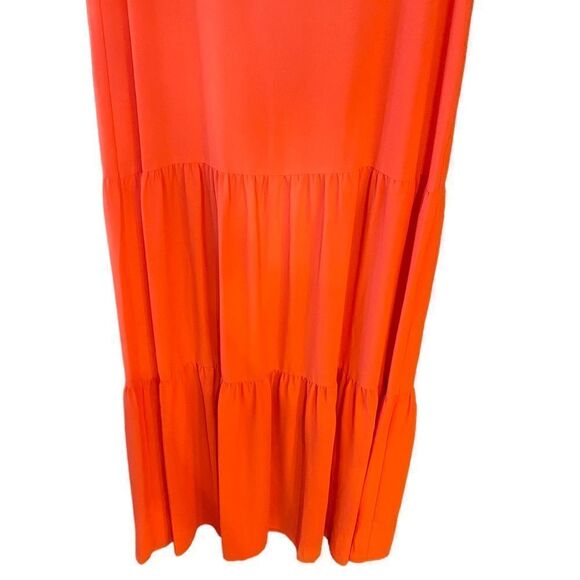 Elizabeth and James Sz S Orange Maxi Ruffle Sleeveless Boho Lightweight Dress - Picture 6 of 10